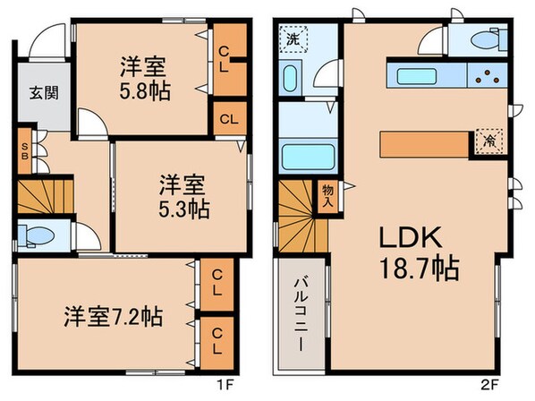 野毛2丁目戸建ての物件間取画像